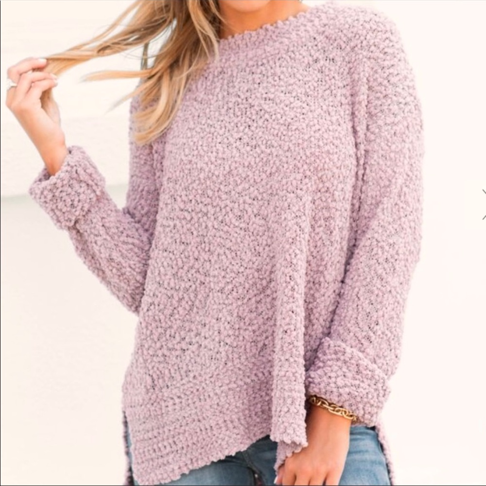 Mauve Long Sleeve Pullover Sweater - Picture 2 of 6